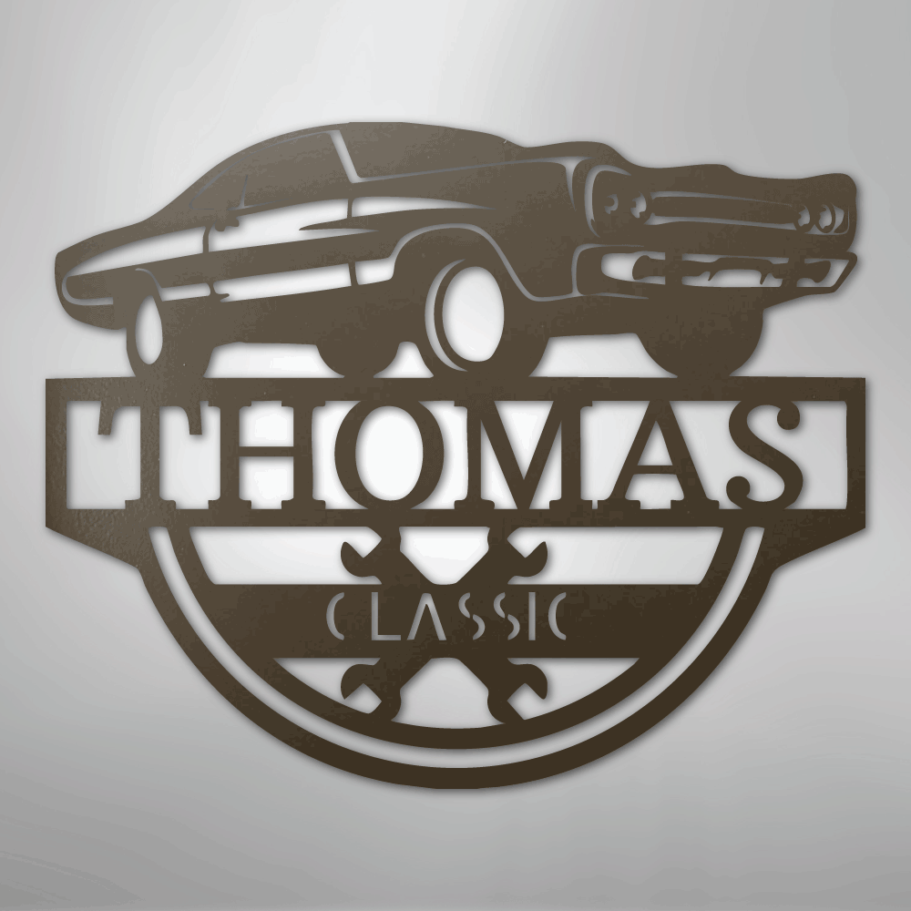 Timeless Car Monogram - Steel Sign