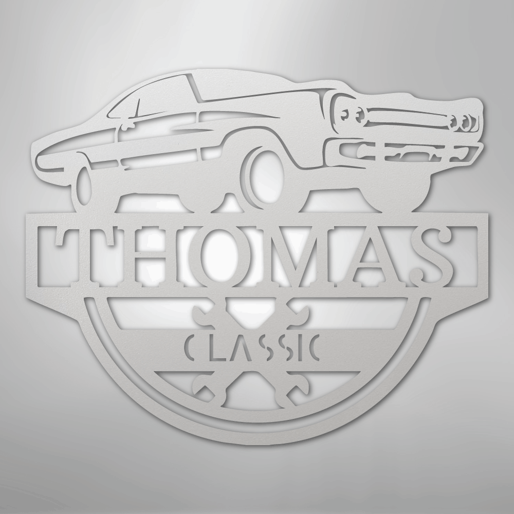 Timeless Car Monogram - Steel Sign