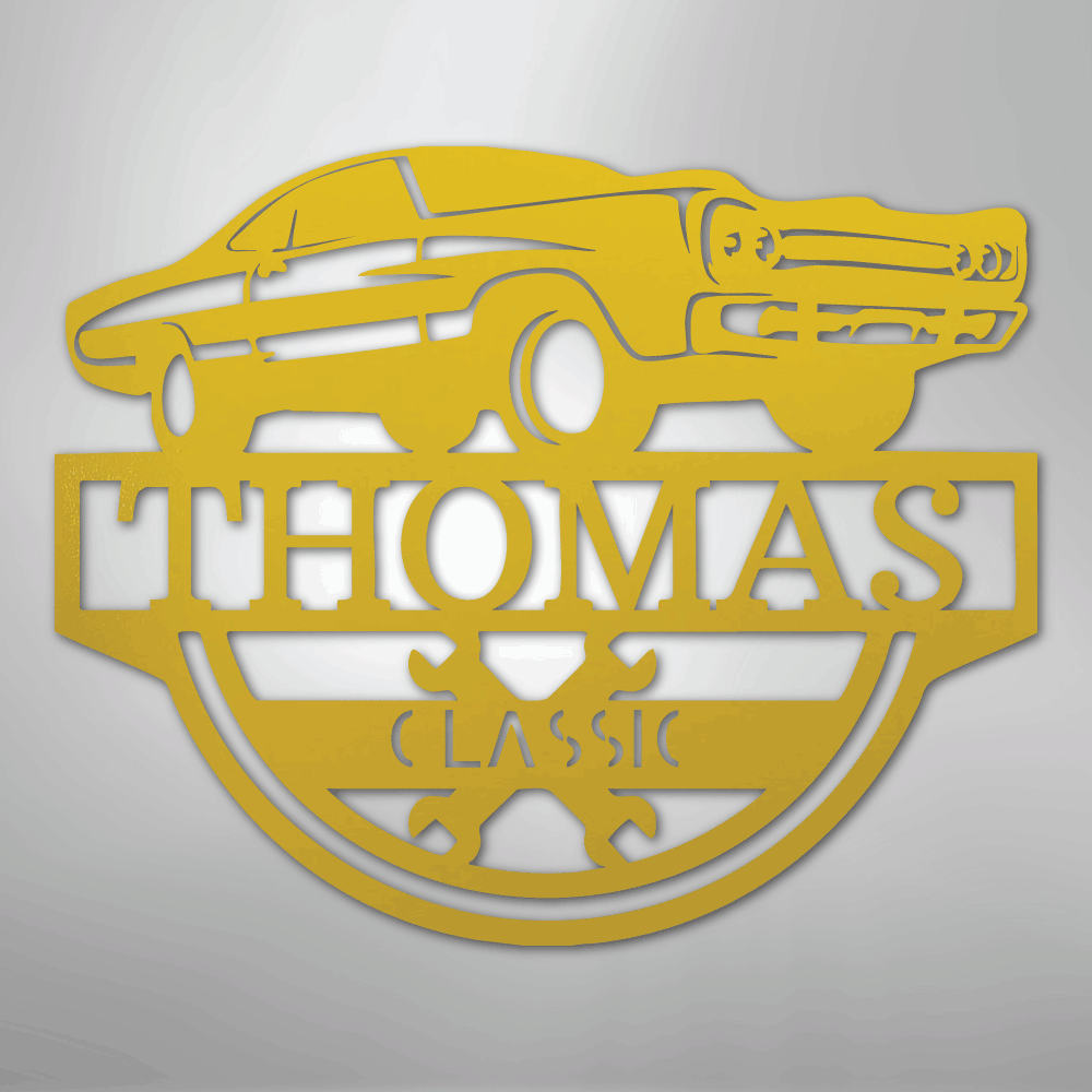 Timeless Car Monogram - Steel Sign