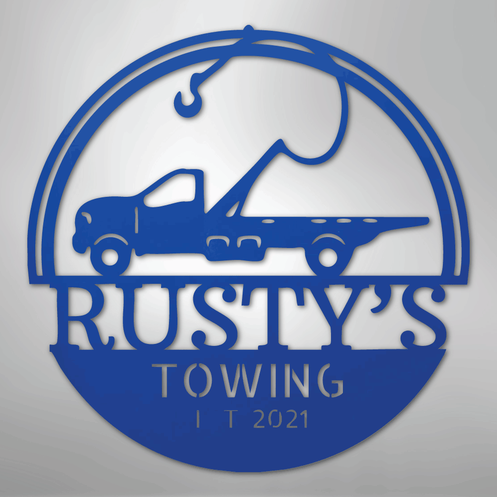 Tow Truck Monogram - Steel Sign