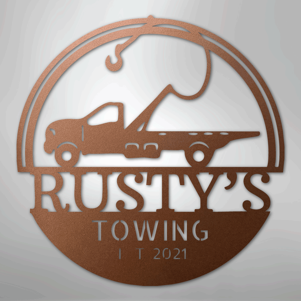 Tow Truck Monogram - Steel Sign