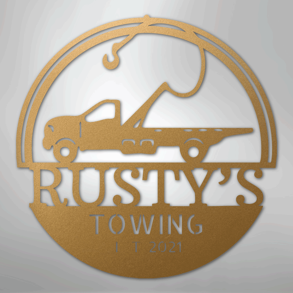 Tow Truck Monogram - Steel Sign
