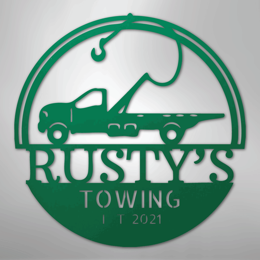 Tow Truck Monogram - Steel Sign