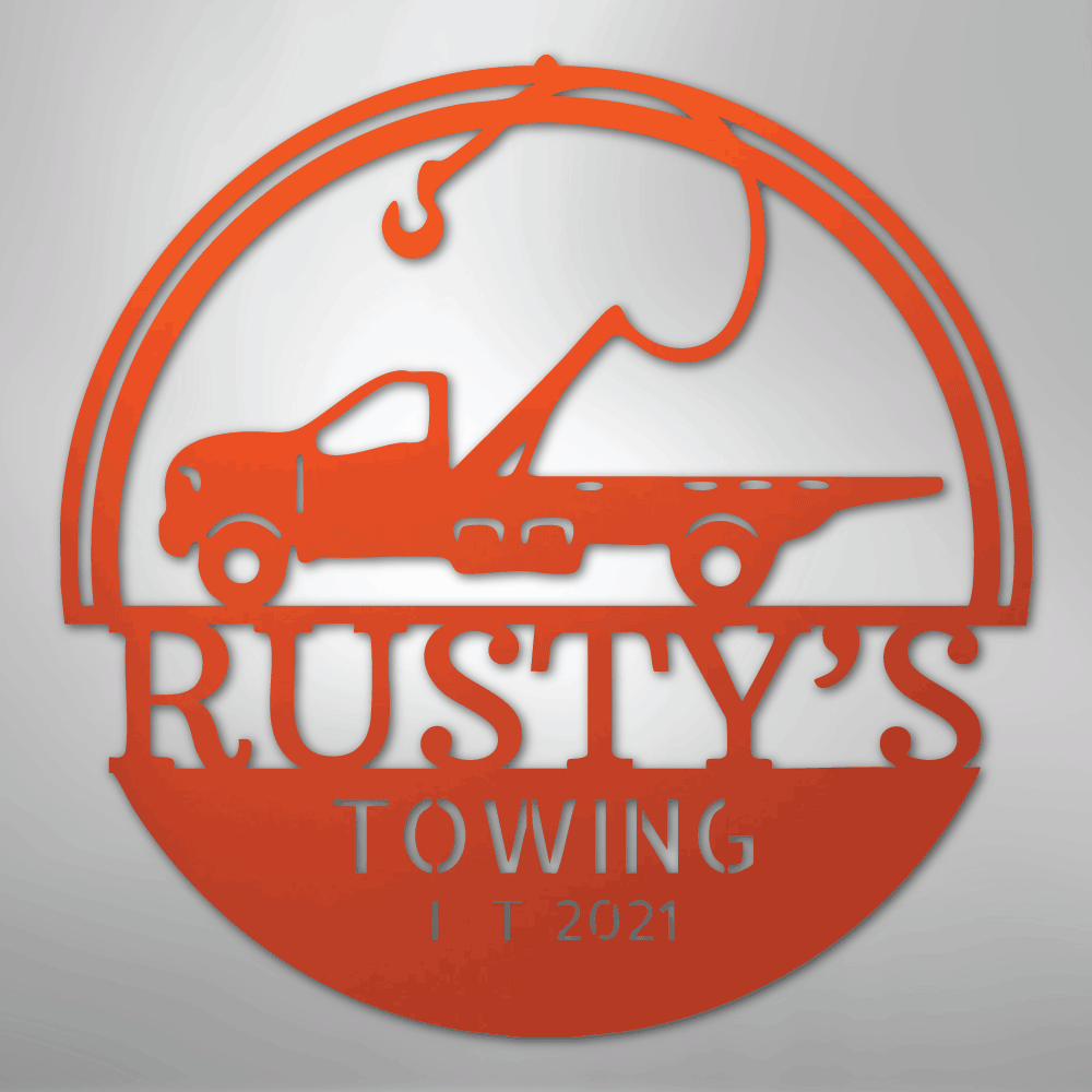 Tow Truck Monogram - Steel Sign