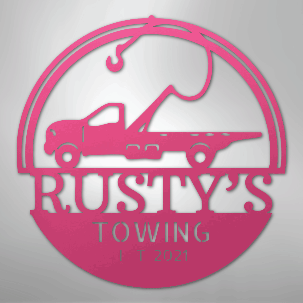 Tow Truck Monogram - Steel Sign