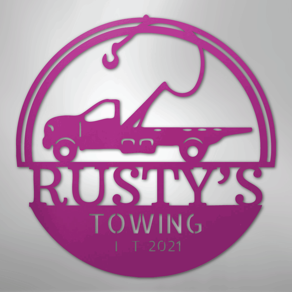 Tow Truck Monogram - Steel Sign