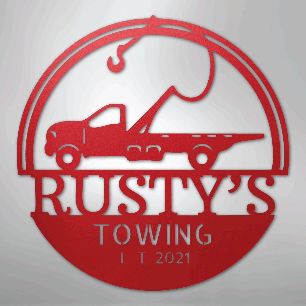 Tow Truck Monogram - Steel Sign