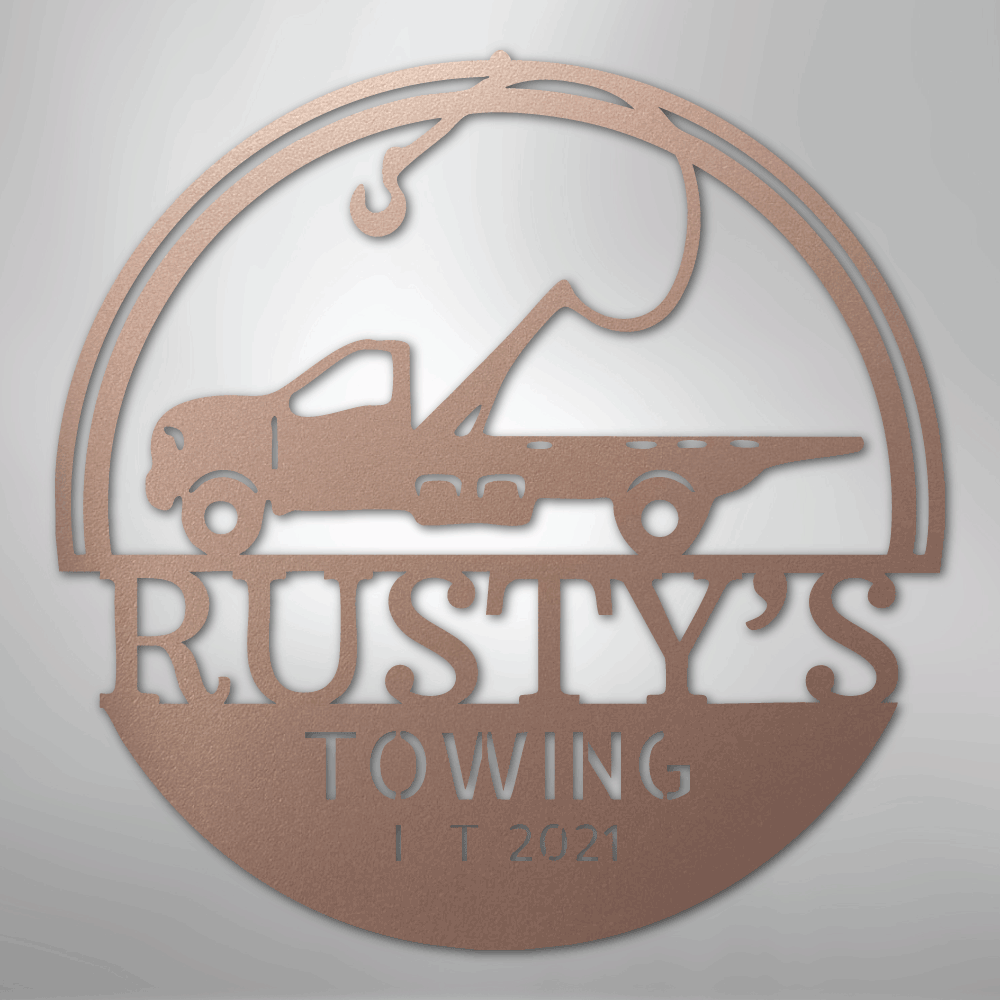 Tow Truck Monogram - Steel Sign