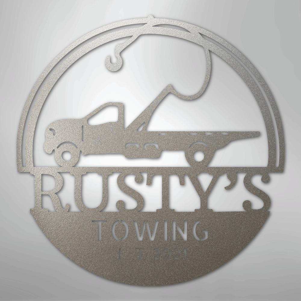 Tow Truck Monogram - Steel Sign