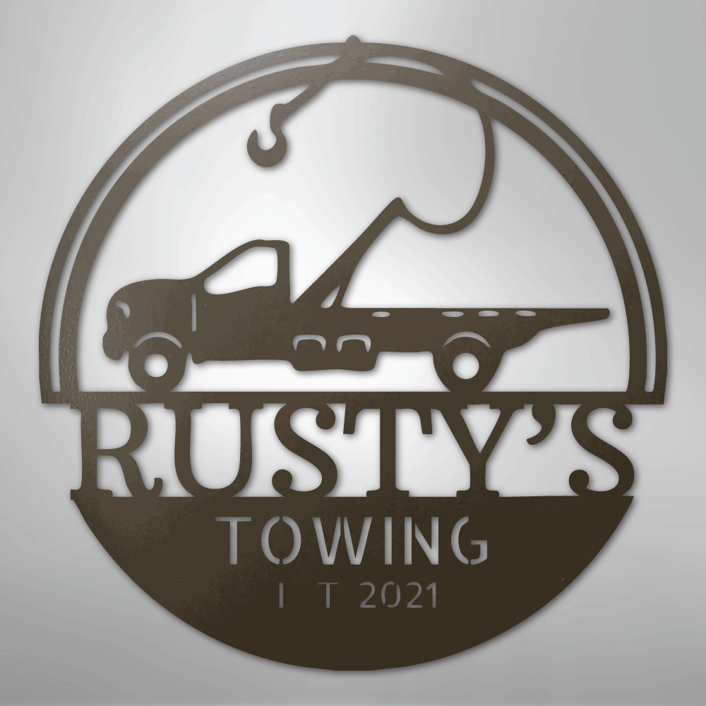 Tow Truck Monogram - Steel Sign