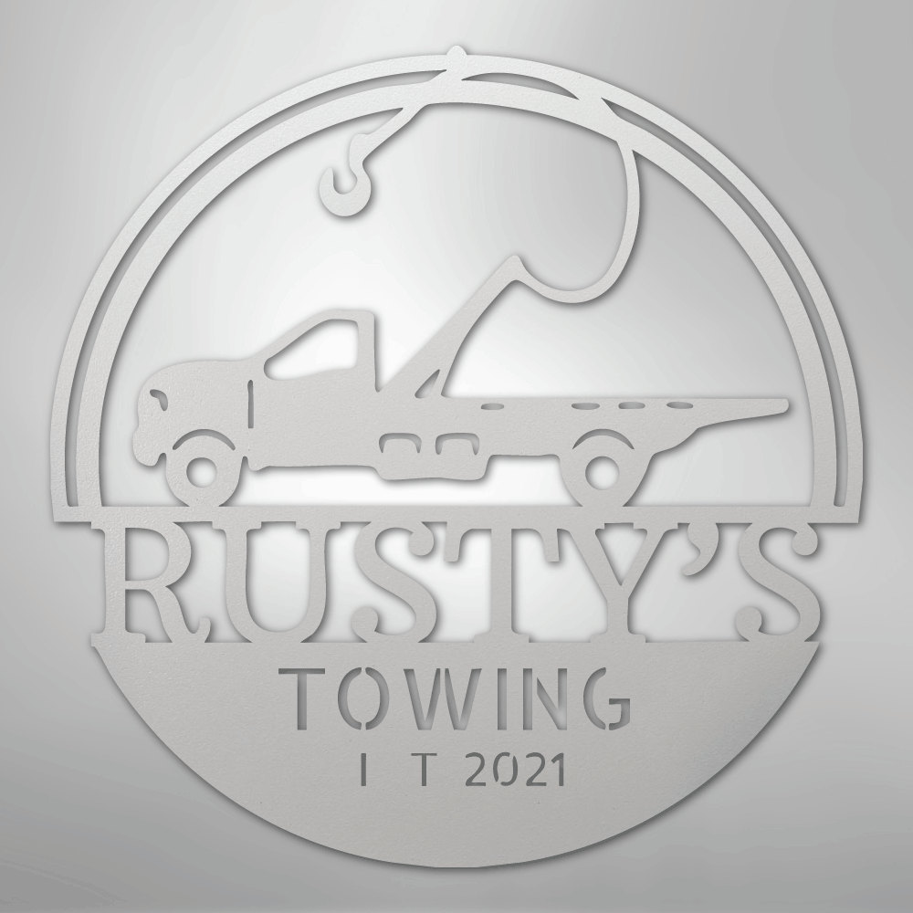 Tow Truck Monogram - Steel Sign