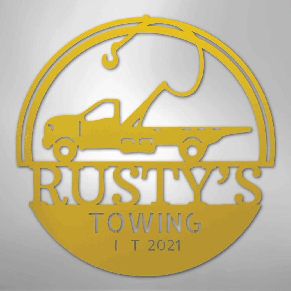 Tow Truck Monogram - Steel Sign
