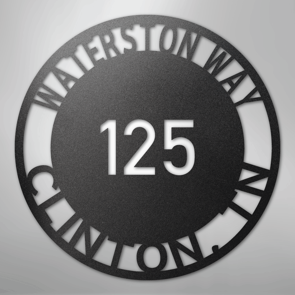 Bold Circle Address - Steel Sign