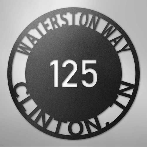 Bold Circle Address - Steel Sign