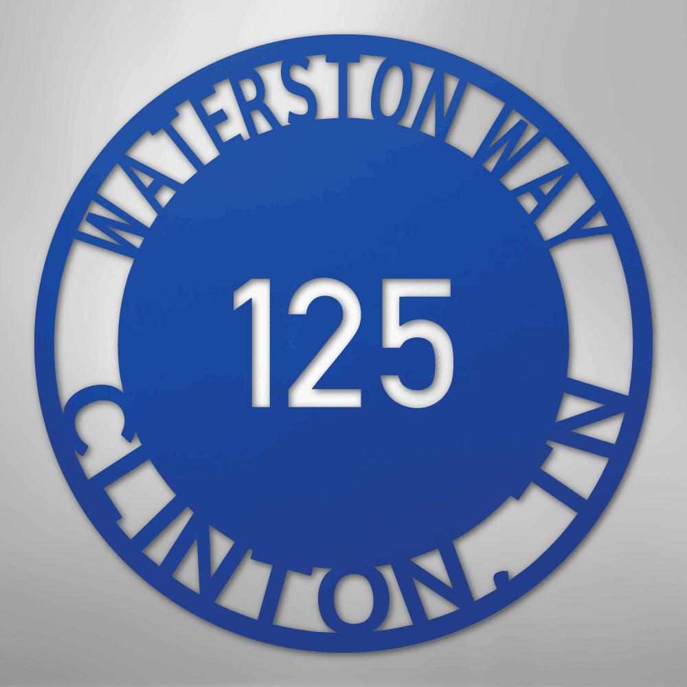 Bold Circle Address - Steel Sign