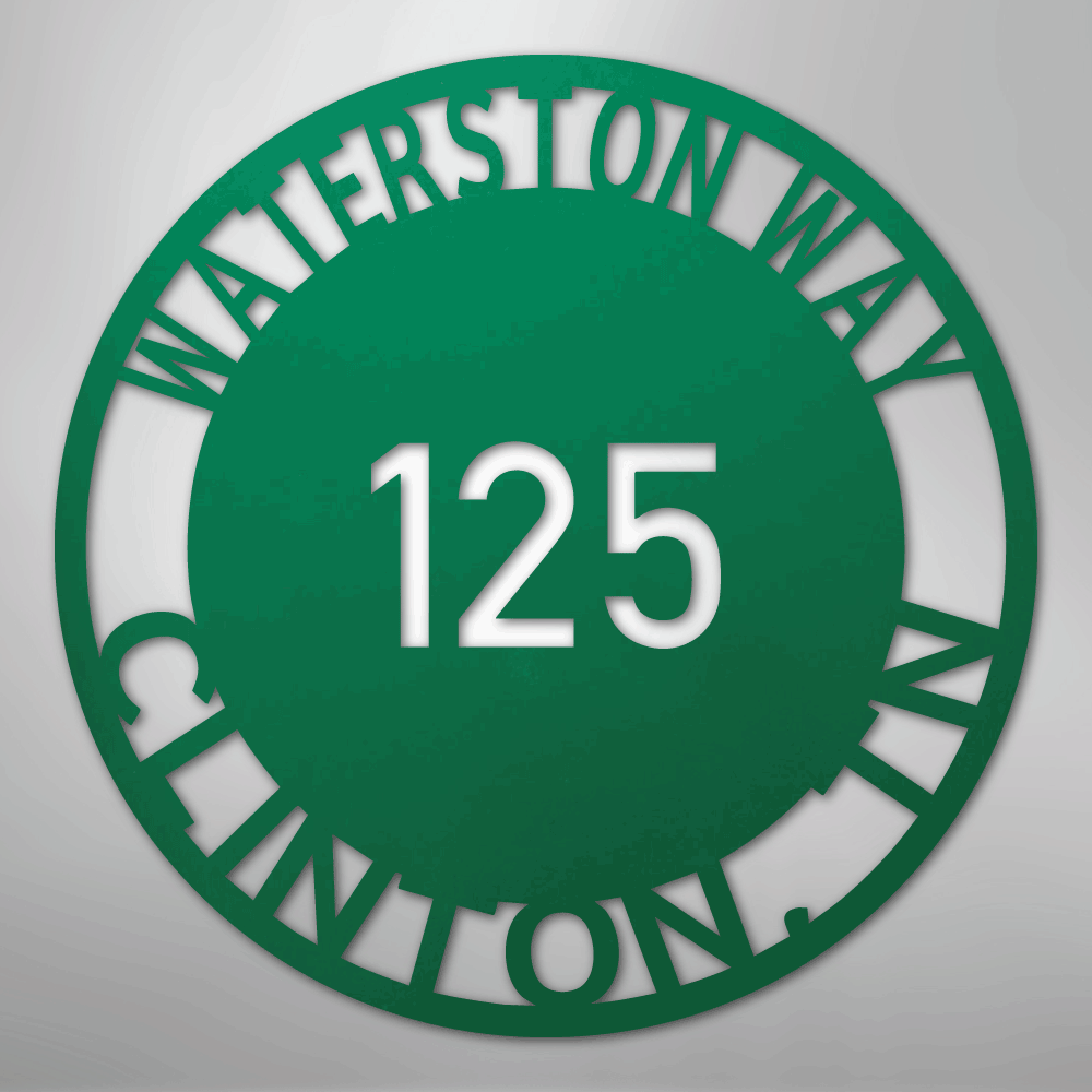 Bold Circle Address - Steel Sign
