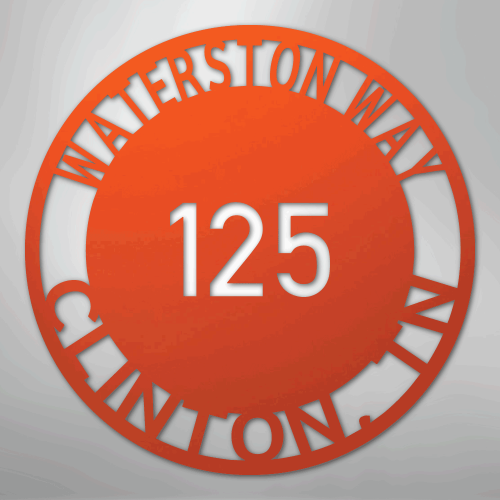 Bold Circle Address - Steel Sign