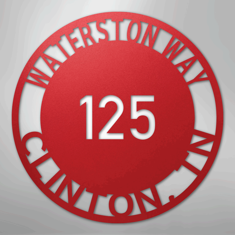 Bold Circle Address - Steel Sign