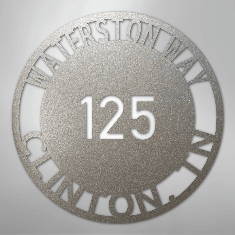 Bold Circle Address - Steel Sign
