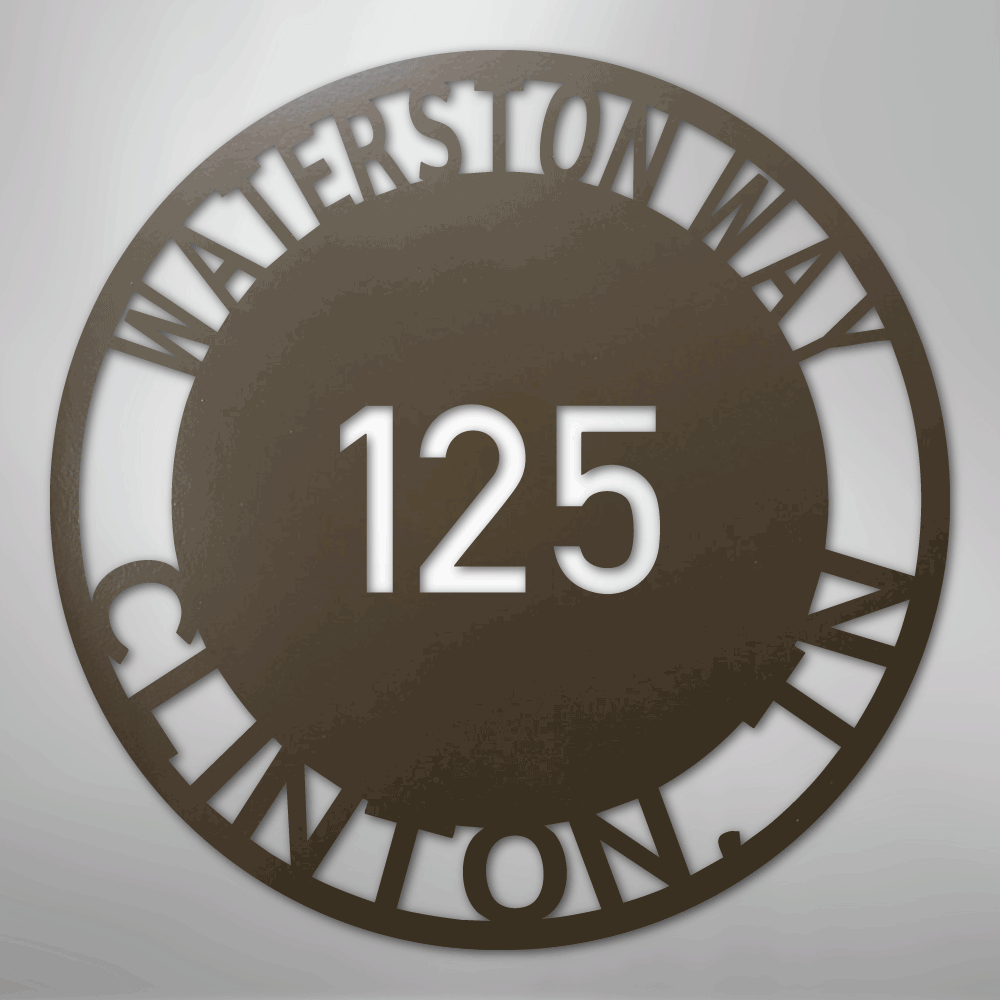 Bold Circle Address - Steel Sign