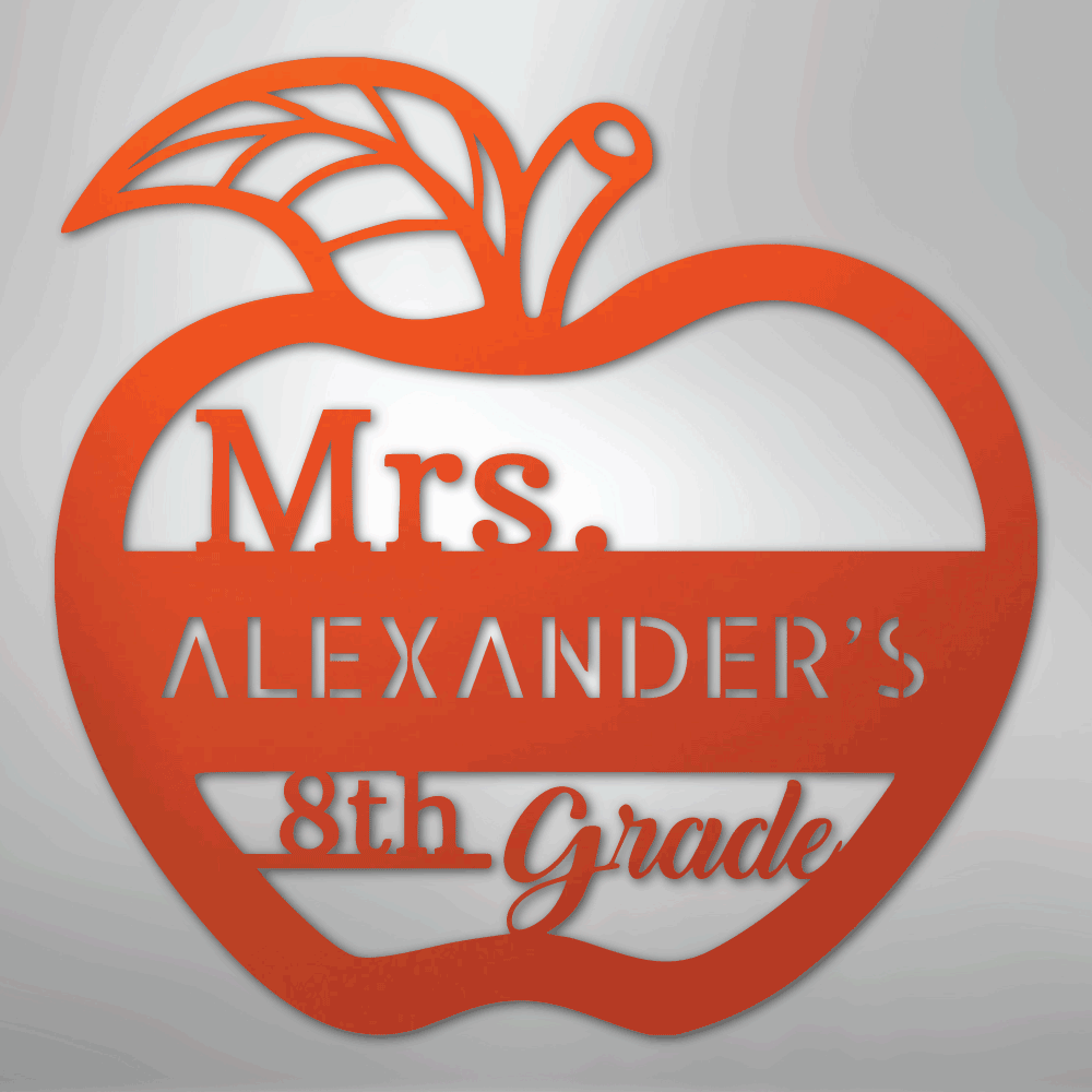 Teacher Appreciation Monogram - Steel Sign