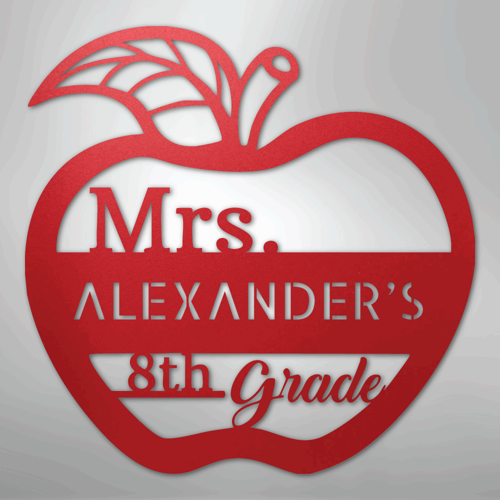 Teacher Appreciation Monogram - Steel Sign