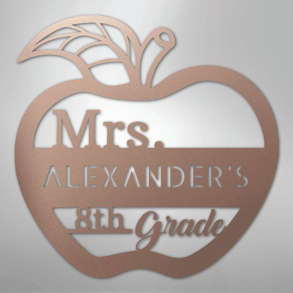 Teacher Appreciation Monogram - Steel Sign