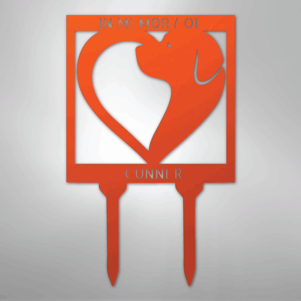 Dog Love Stake - Steel Sign