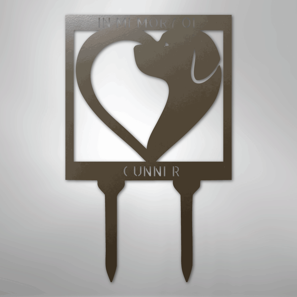 Dog Love Stake - Steel Sign