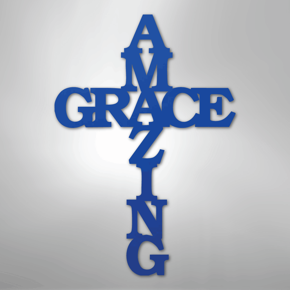 Amazing Grace Cross - Steel Sign