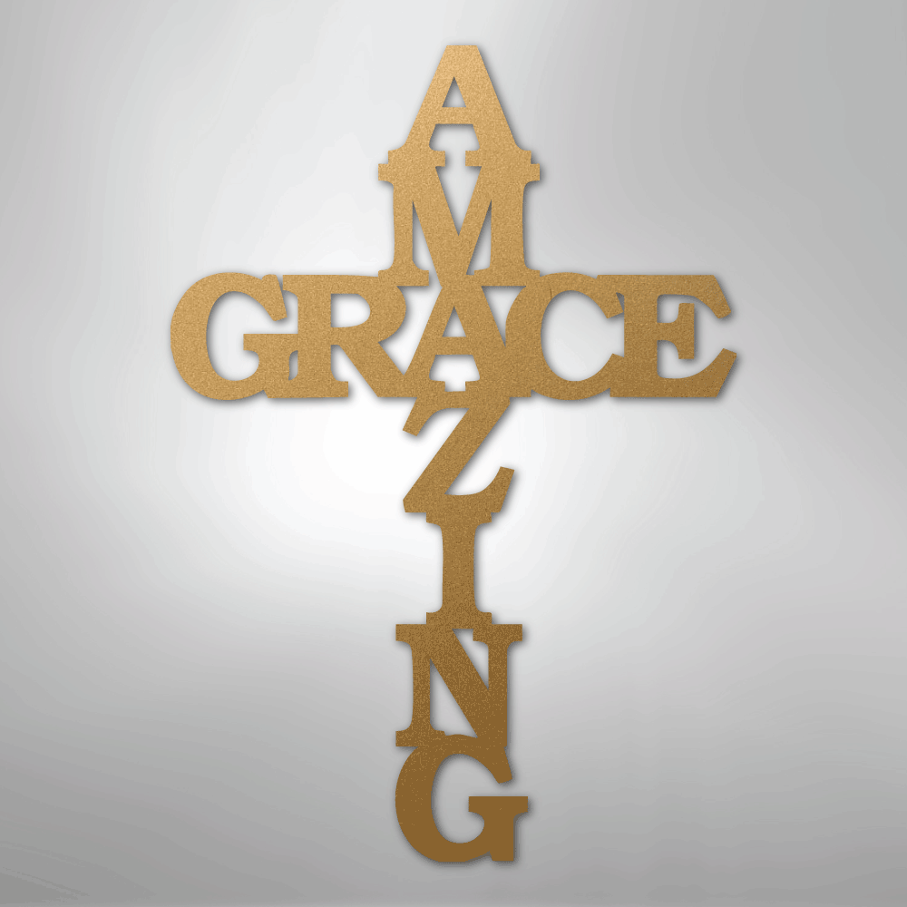 Amazing Grace Cross - Steel Sign