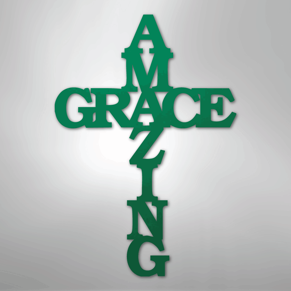 Amazing Grace Cross - Steel Sign