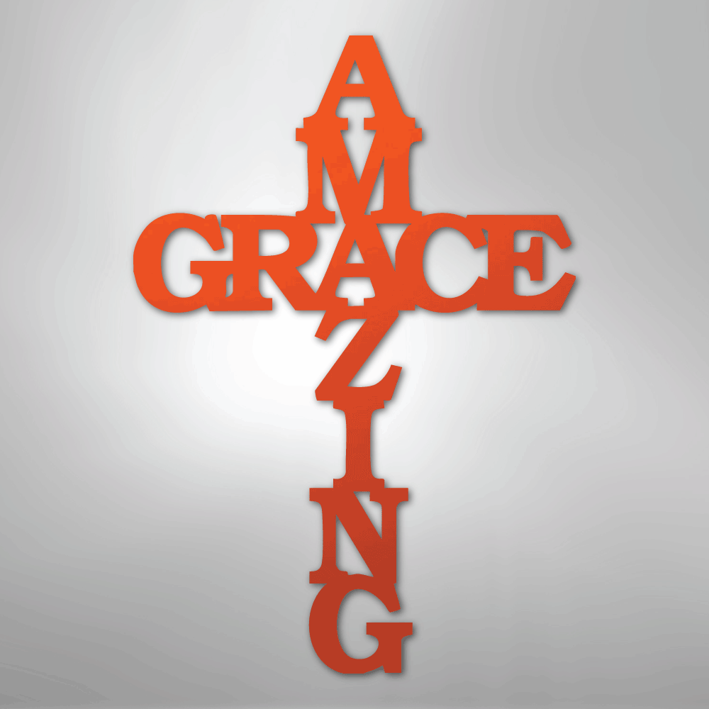 Amazing Grace Cross - Steel Sign
