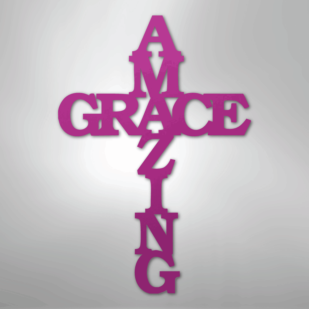 Amazing Grace Cross - Steel Sign