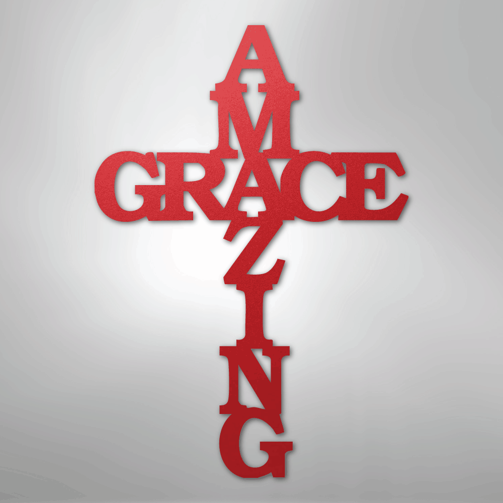 Amazing Grace Cross - Steel Sign