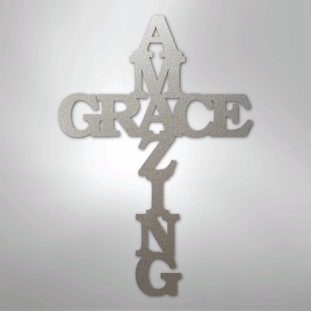 Amazing Grace Cross - Steel Sign