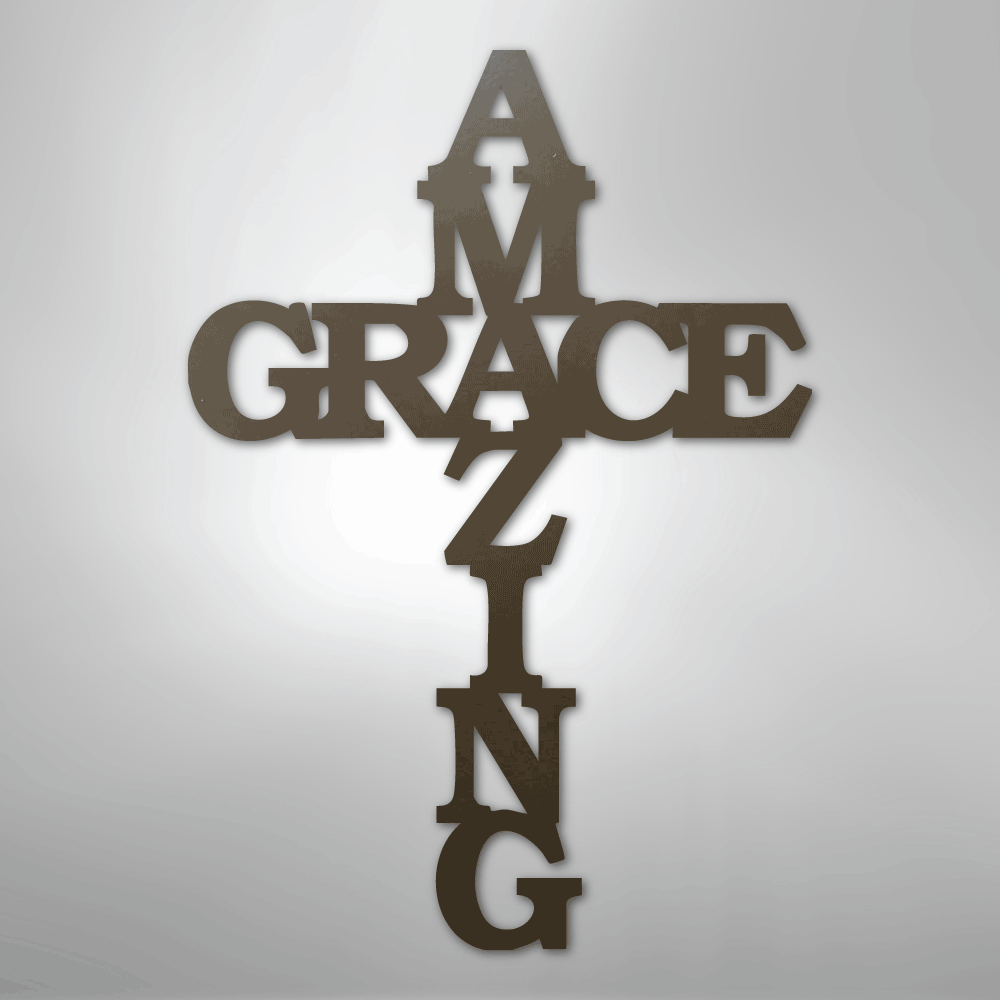 Amazing Grace Cross - Steel Sign