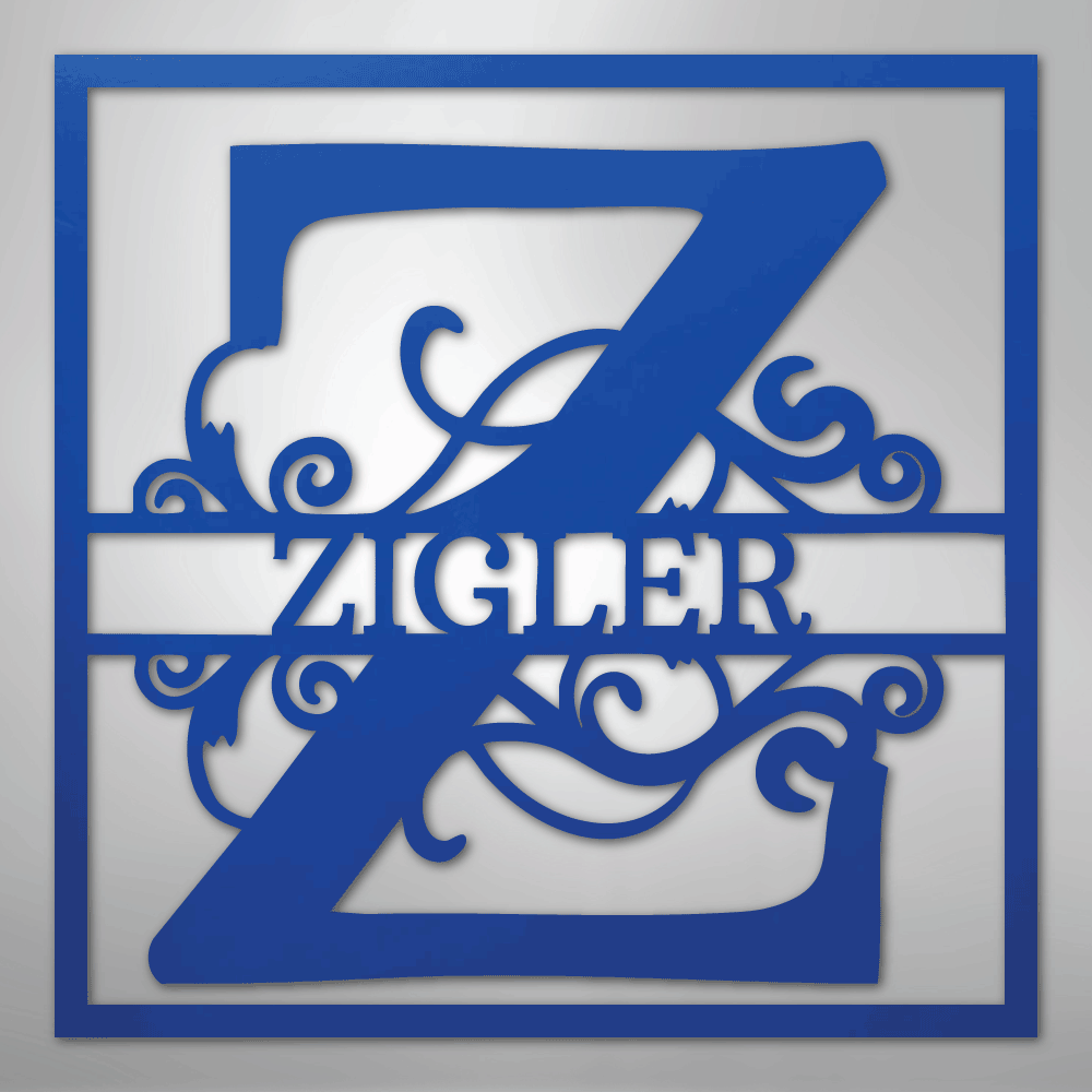 Split Square Monogram - Steel Sign