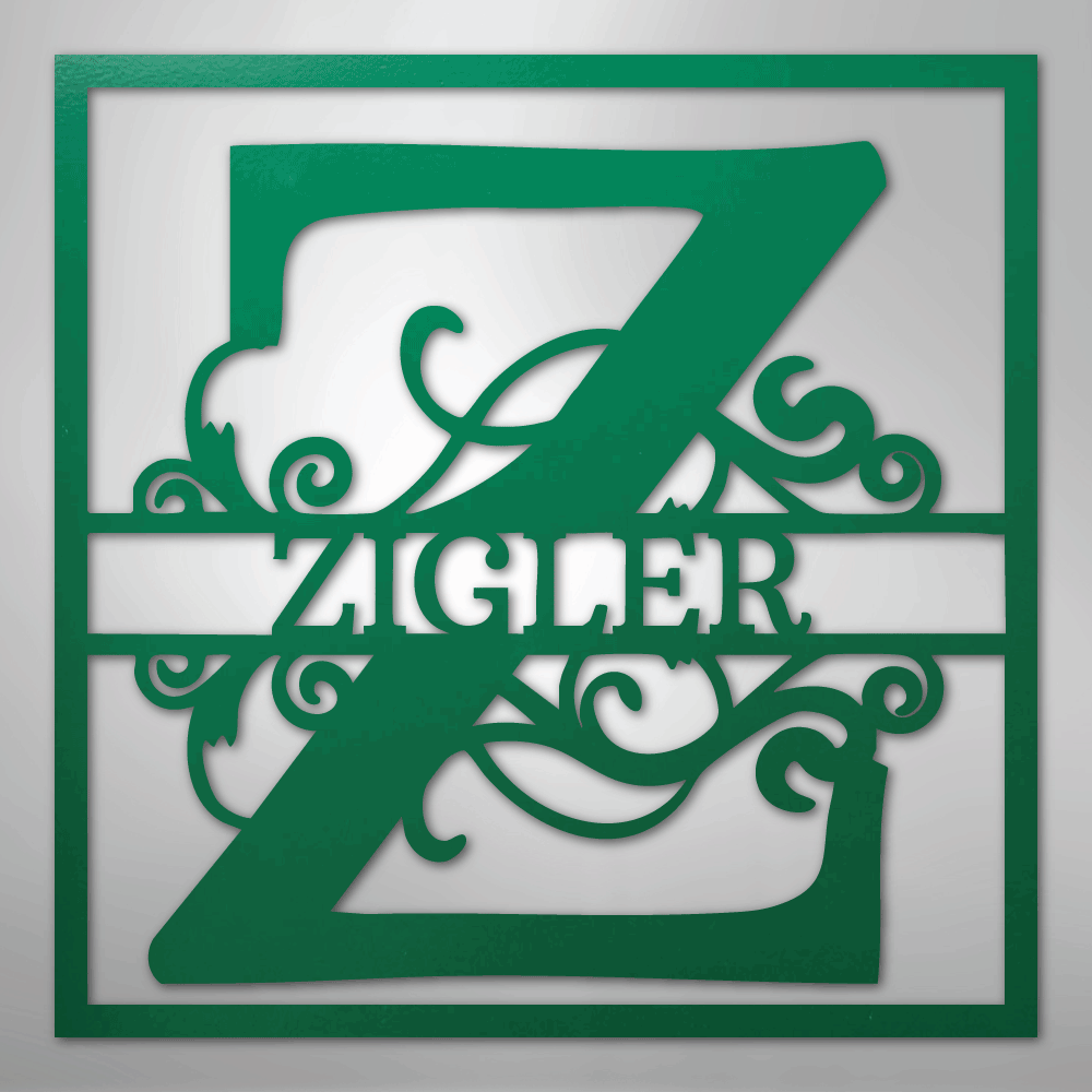 Split Square Monogram - Steel Sign