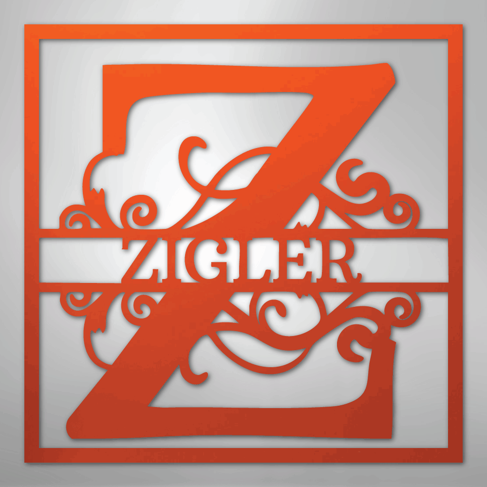Split Square Monogram - Steel Sign