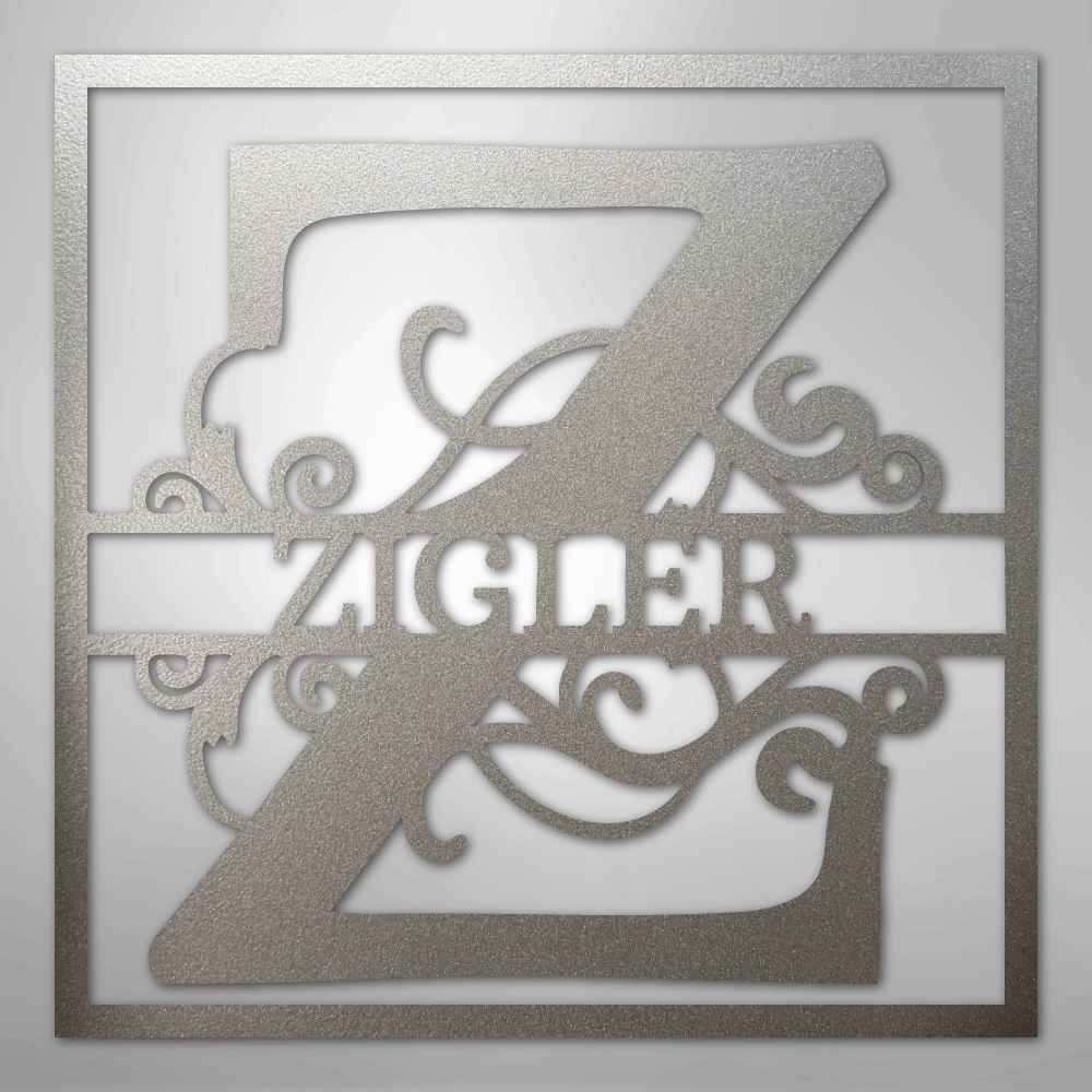 Split Square Monogram - Steel Sign