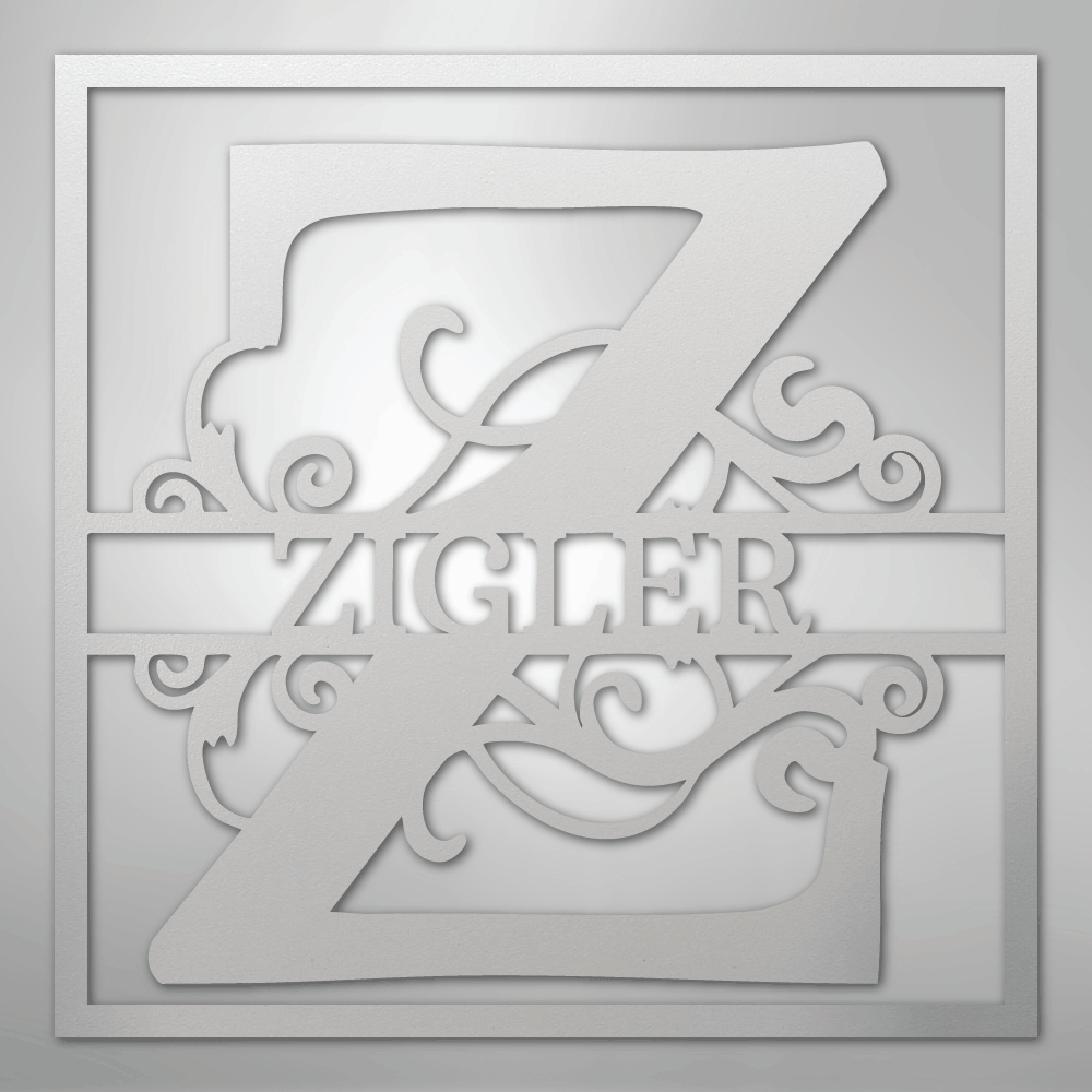 Split Square Monogram - Steel Sign