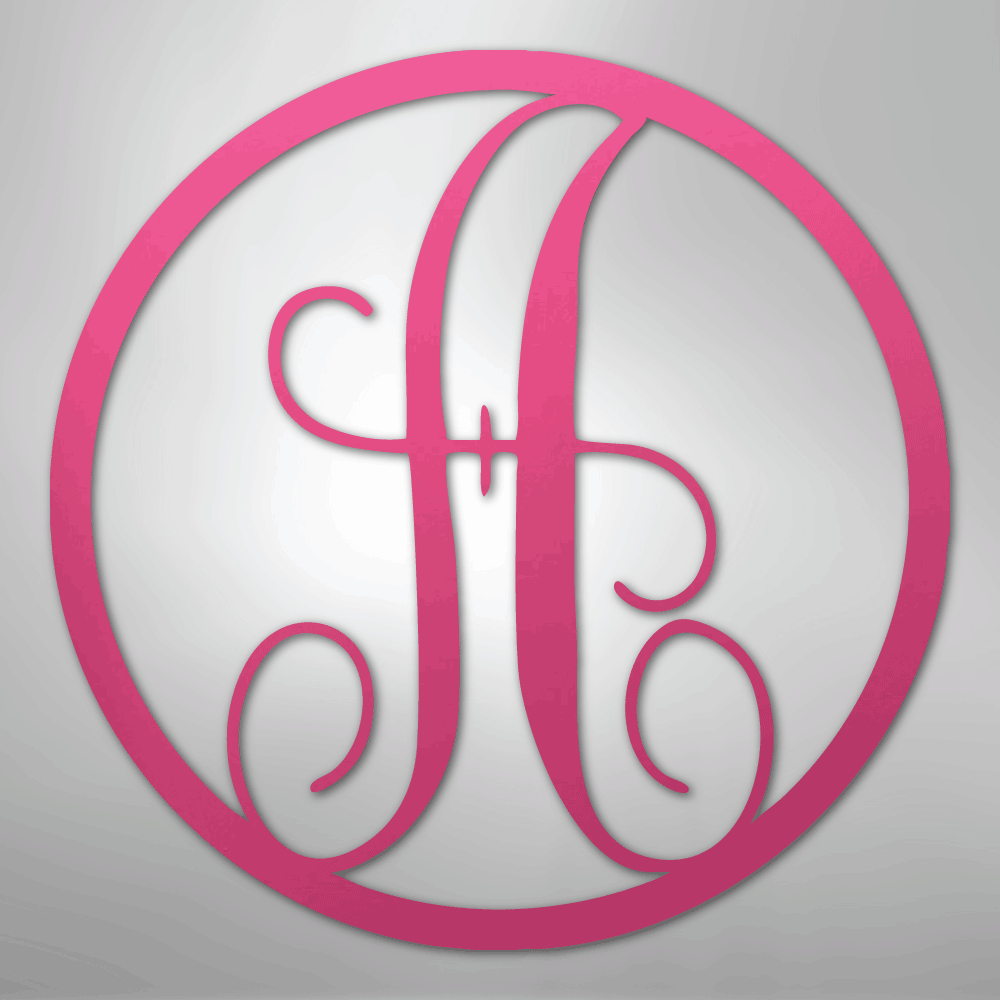 Fancy Initial Circle Monogram - Steel sign