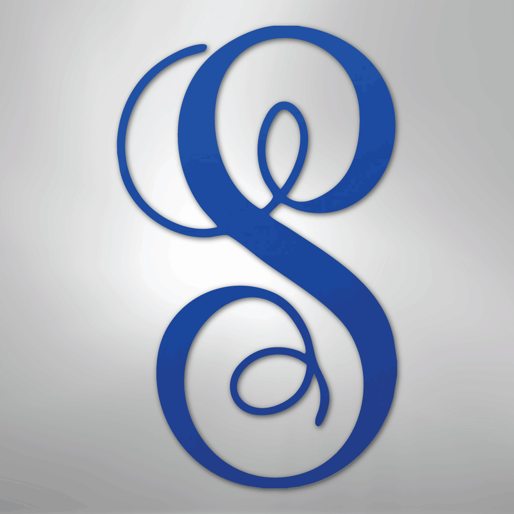 Fancy Initial Monogram - Steel Sign