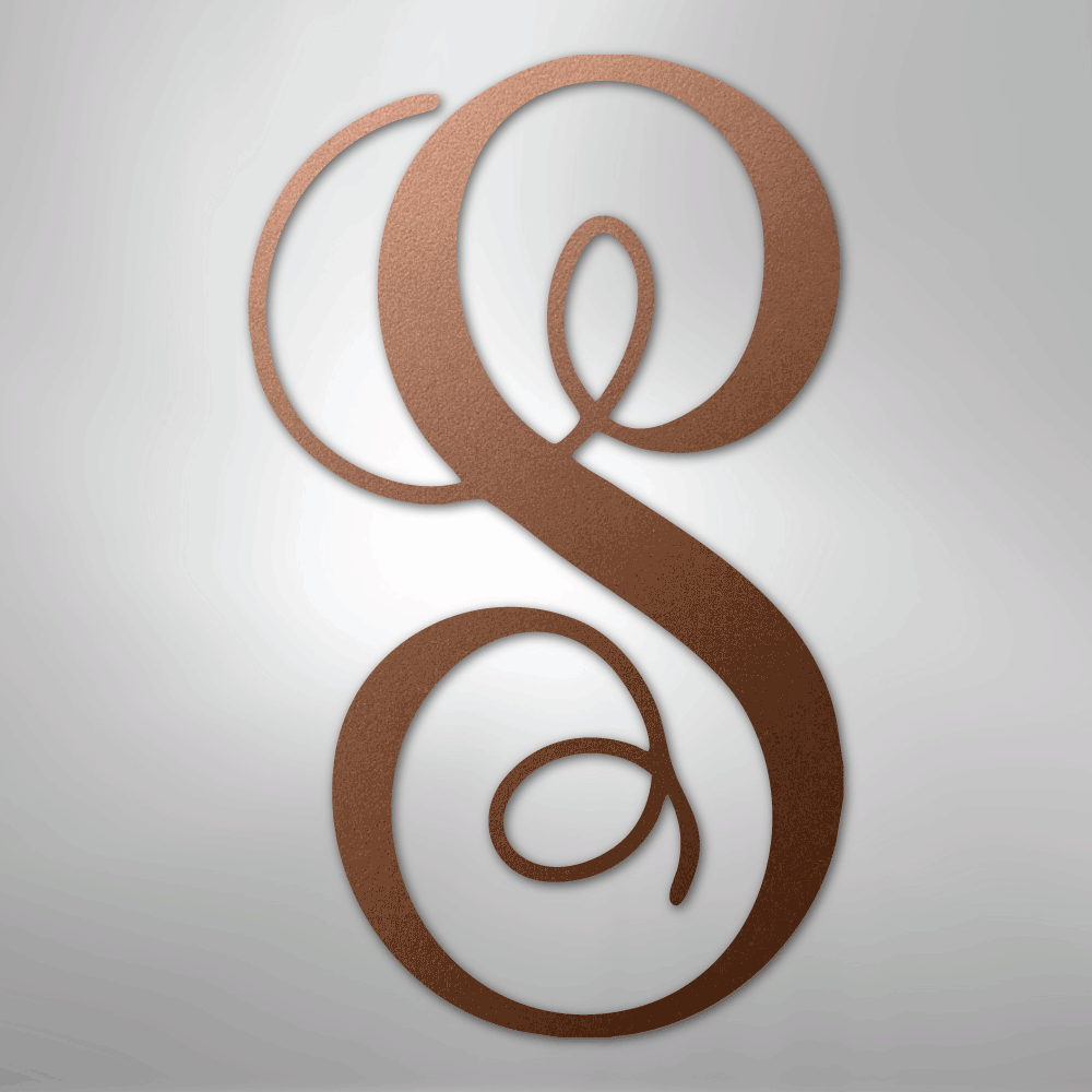 Fancy Initial Monogram - Steel Sign