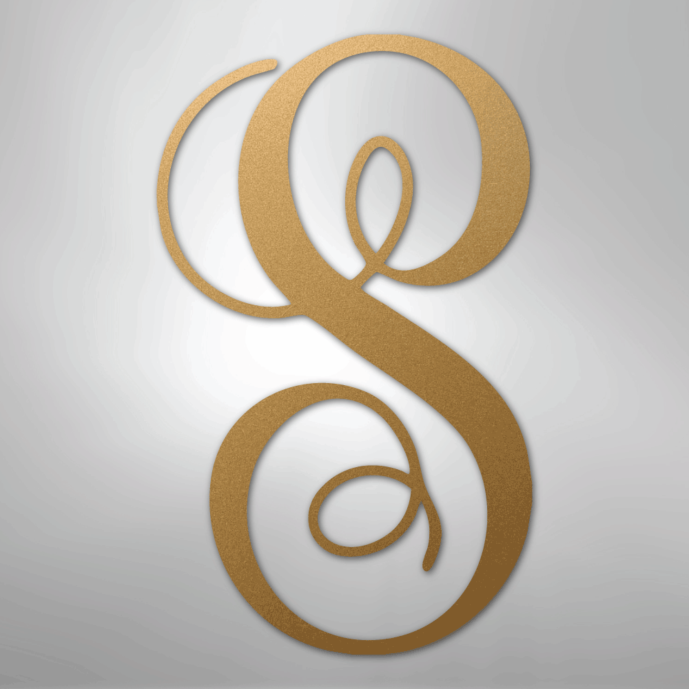 Fancy Initial Monogram - Steel Sign