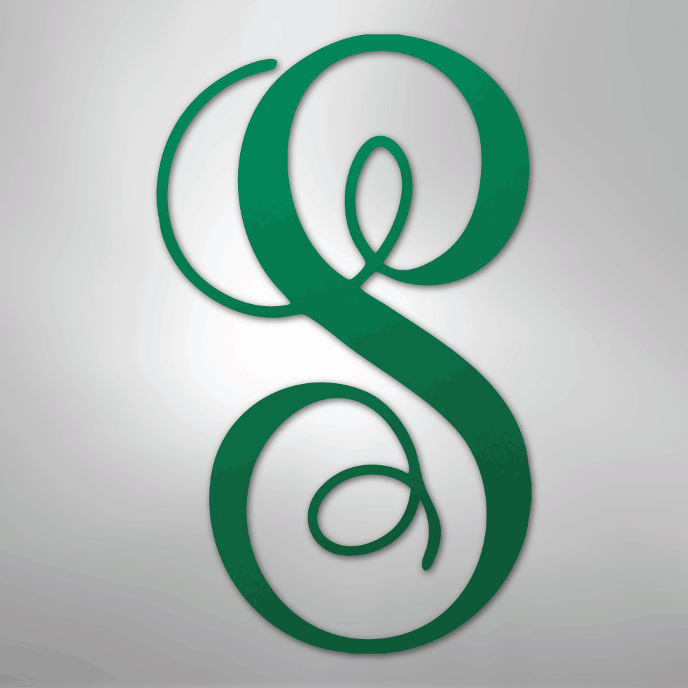 Fancy Initial Monogram - Steel Sign