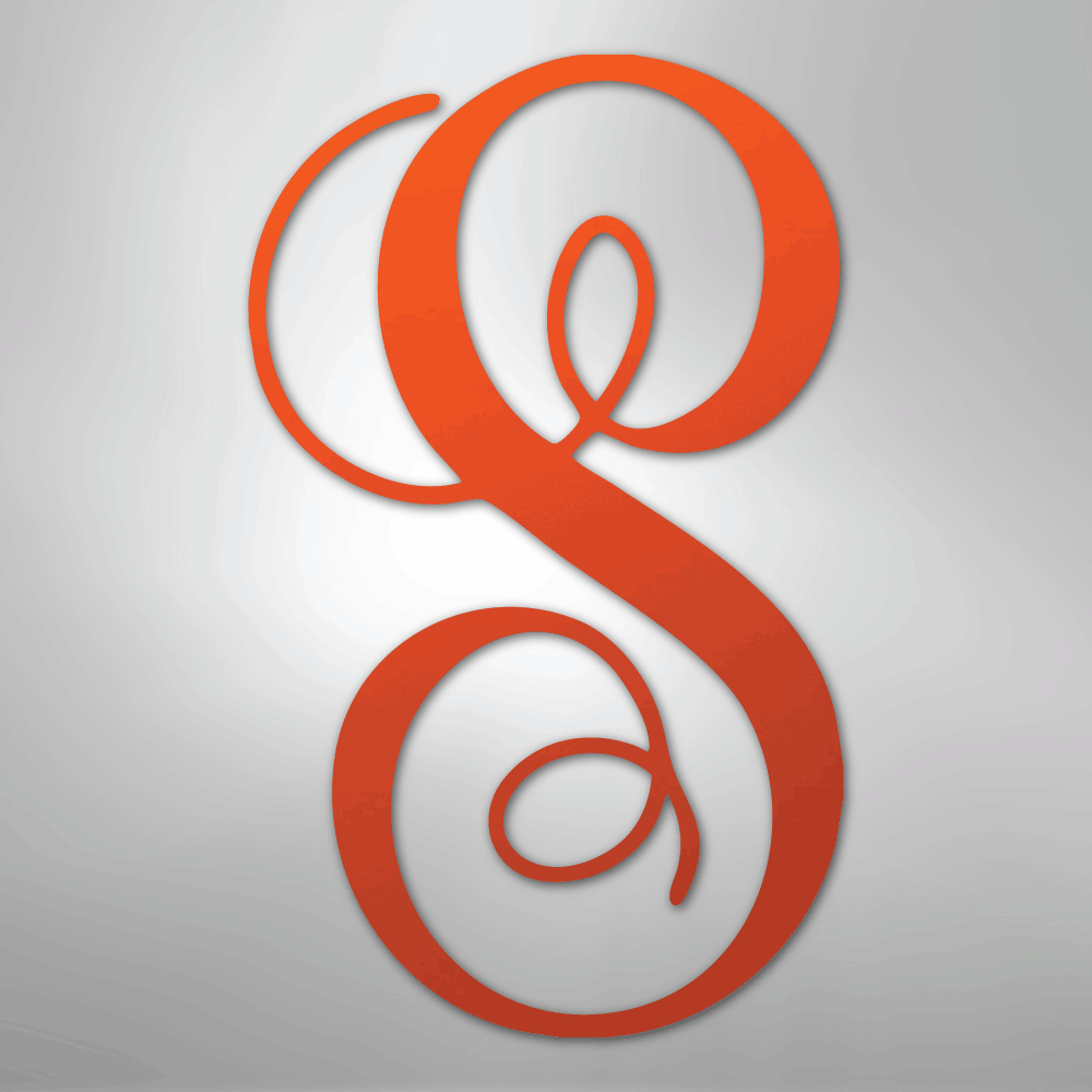 Fancy Initial Monogram - Steel Sign