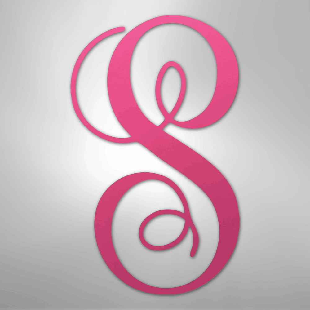 Fancy Initial Monogram - Steel Sign