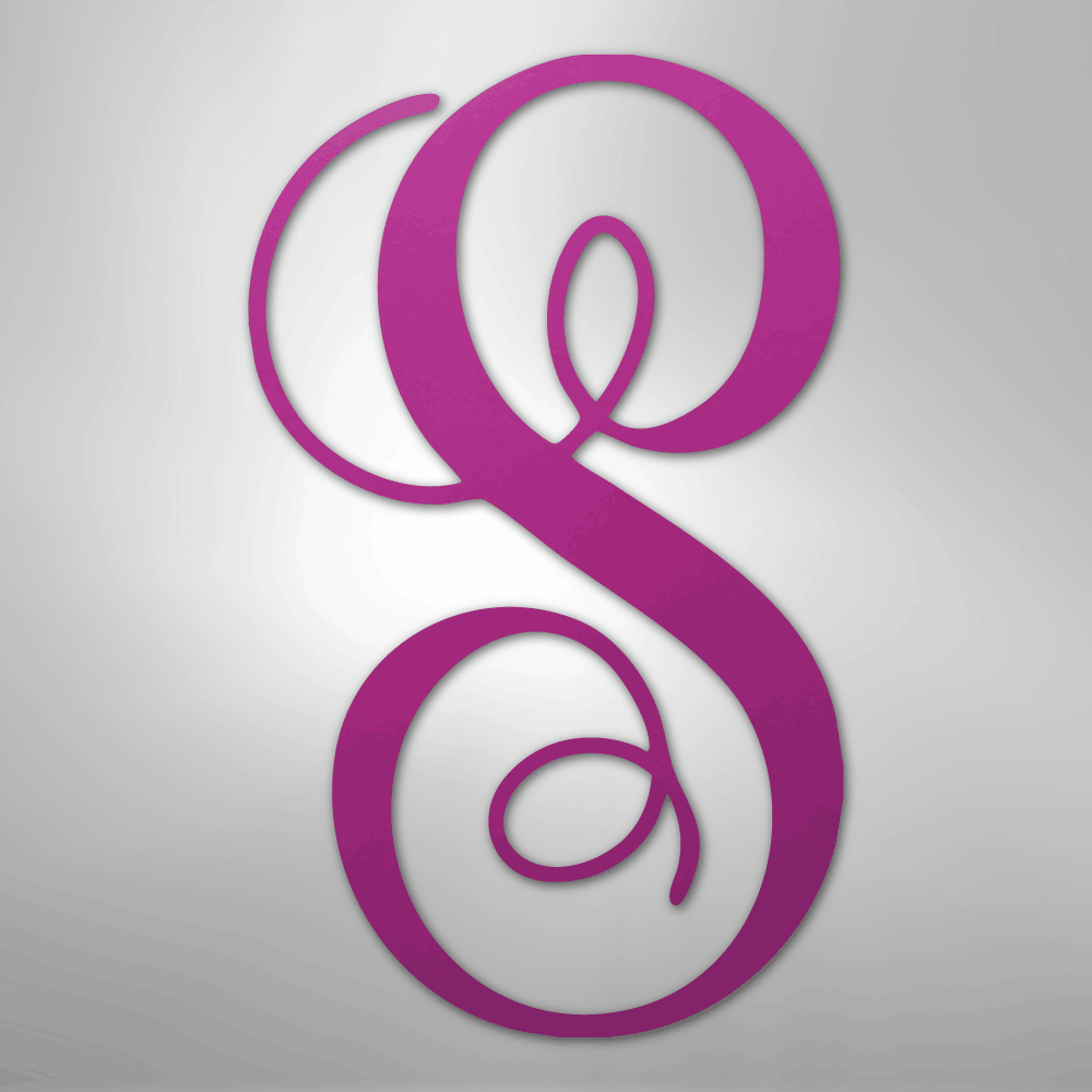 Fancy Initial Monogram - Steel Sign